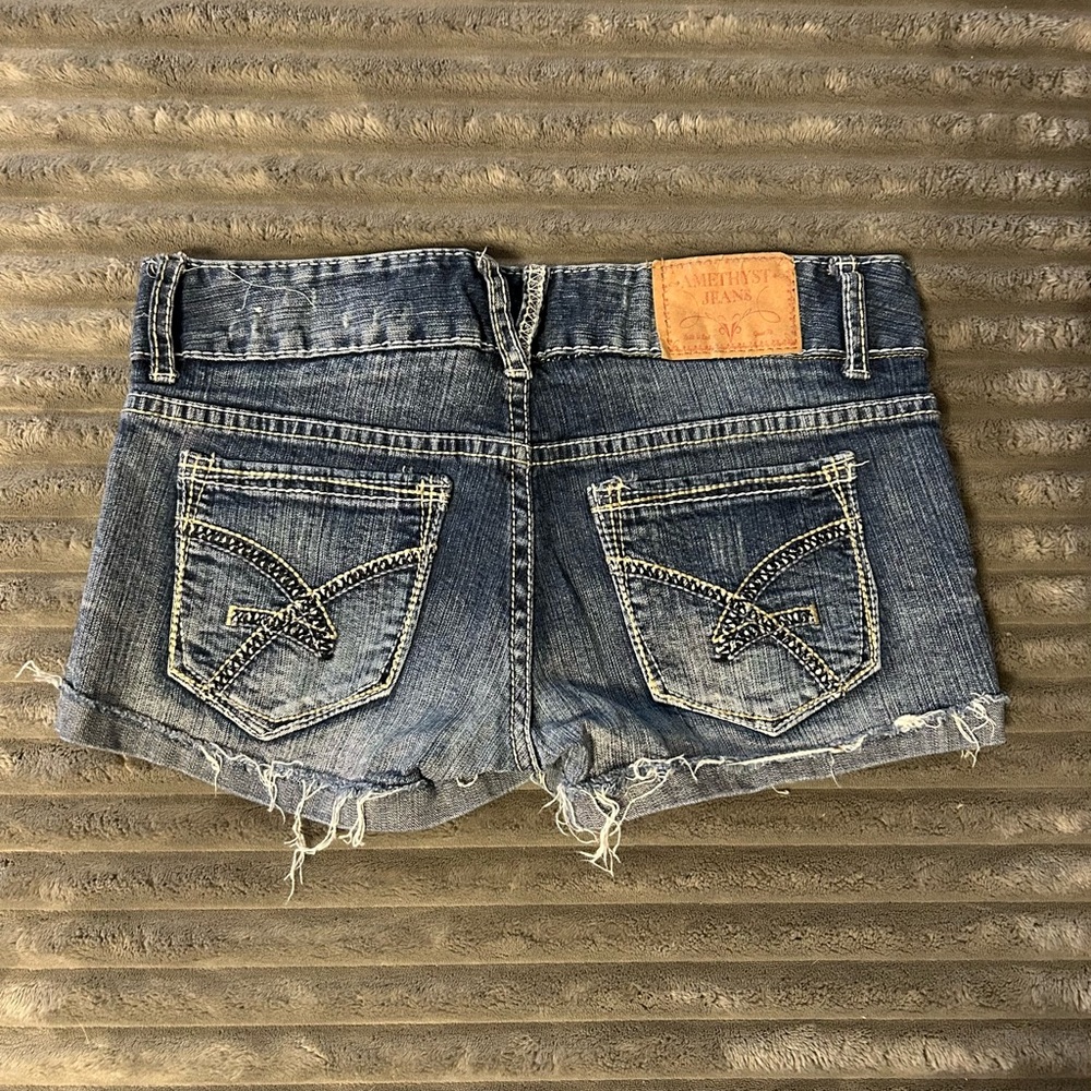 Amethyst Jeans Women's Distressed Denim Shorts - Blue - Picture 2 of 5